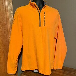 Under Armour Orange Quarter Zip Pull Over  Size Large
